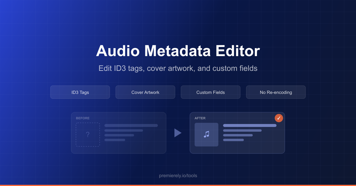 Mp3 Metaeditor Audio metadata editor & MP3 tag editor - free online | Premierely